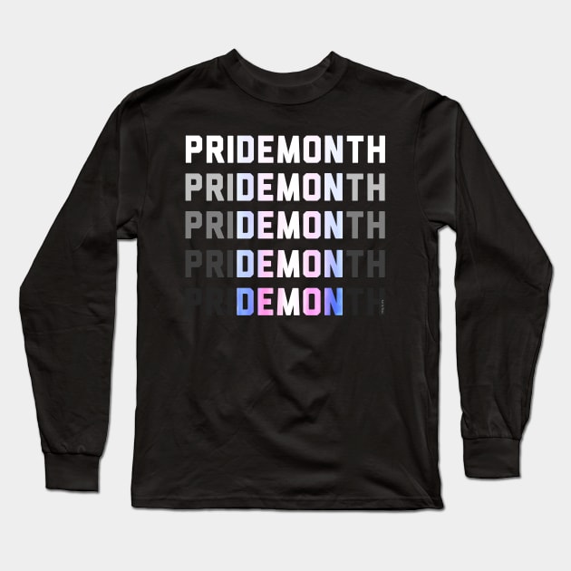 PriDEMONth trans Long Sleeve T-Shirt by Art by Veya